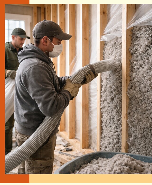 Утепление каркасного дома эковатой в Удомле — качественно и надолго