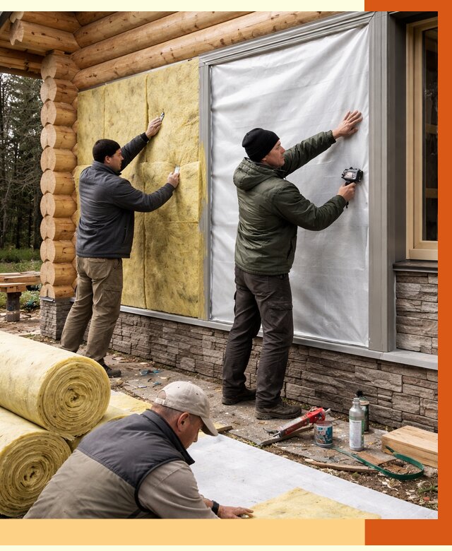 Утепление бревенчатого дома в Удомле от 7948 руб/м2 — заказать под ключ | ТепломастерДмл