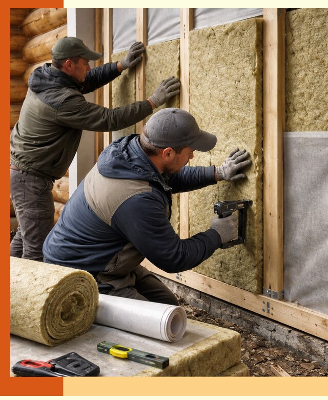 Утепление бревенчатого дома под ключ в Удомле