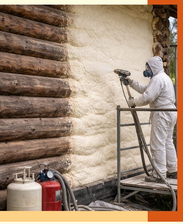 Утепление бревенчатого дома ППУ в Удомле под ключ от 6493 руб. | ТепломастерДмл