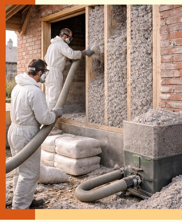 Утепление кирпичного дома эковатой в Удомле