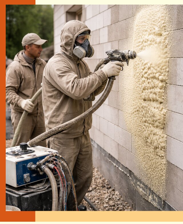 Утепление дома из газобетона ППУ в Удомле — надежная теплоизоляция