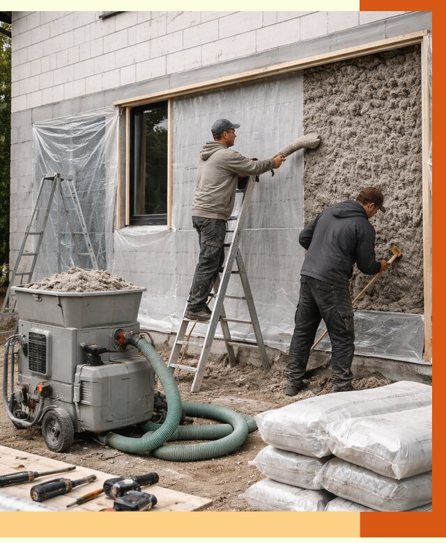 Утепление дома из газобетона эковатой в Удомле от 4675 руб./м2 | ТепломастерДмл