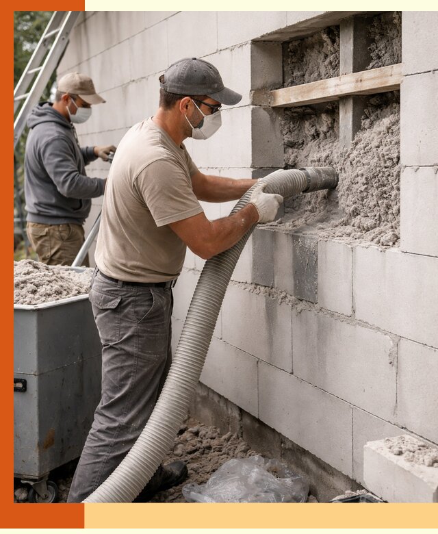 Утепление дома из газобетона эковатой в Удомле