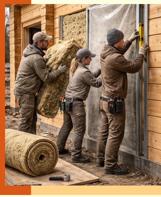 Утепление дома из двойного бруса в Удомле качественно и надёжно