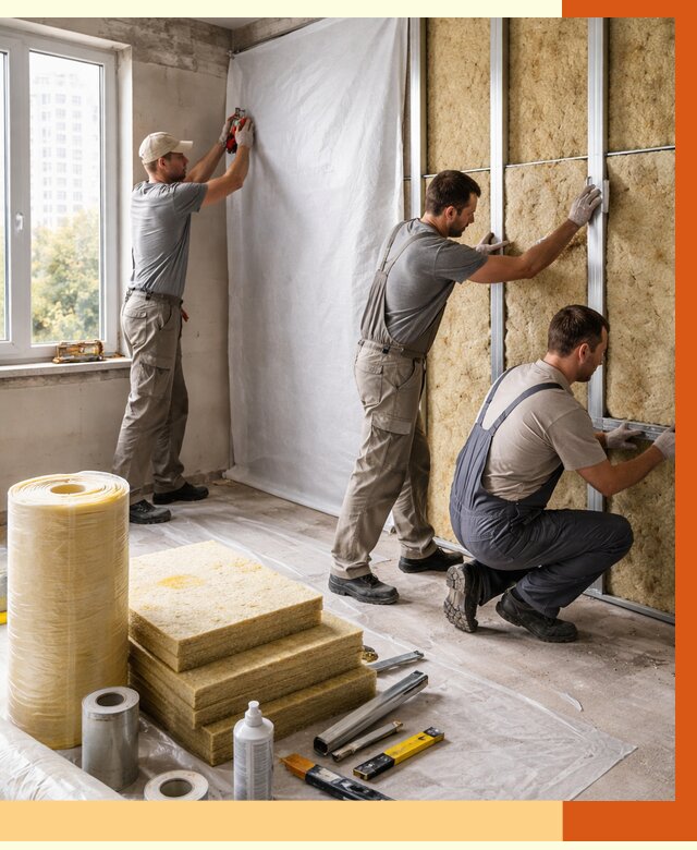 Утепление квартиры в Удомле от 4675 руб/м2 — утеплить квартиру изнутри и снаружи | ТепломастерДмл