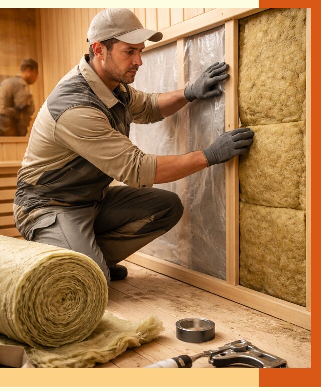 Утепление сауны изнутри в Удомле от 6753 руб. за м2 | ППУ, под ключ — ТепломастерДмл