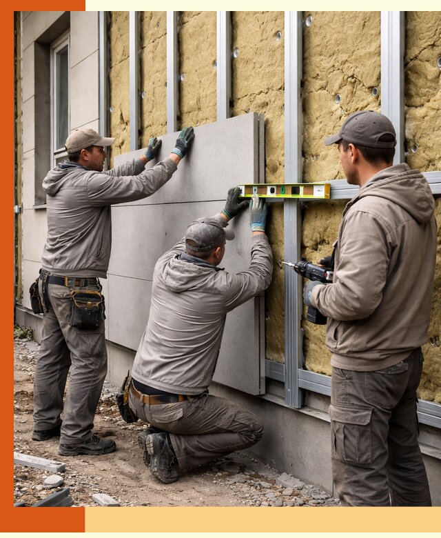 Утепление вентилируемого фасада под ключ в Удомле