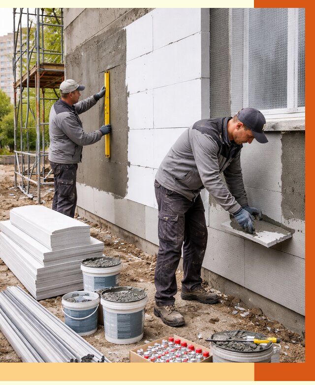 Утепление фасада и стен снаружи в Удомле от 4363 руб. | ТепломастерДмл