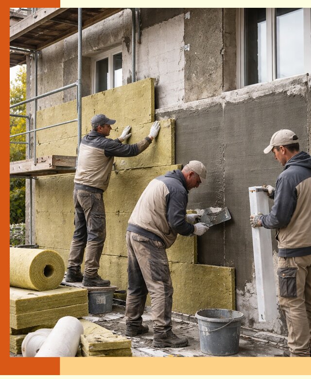 Утепление фасада зданий и домов в Удомле