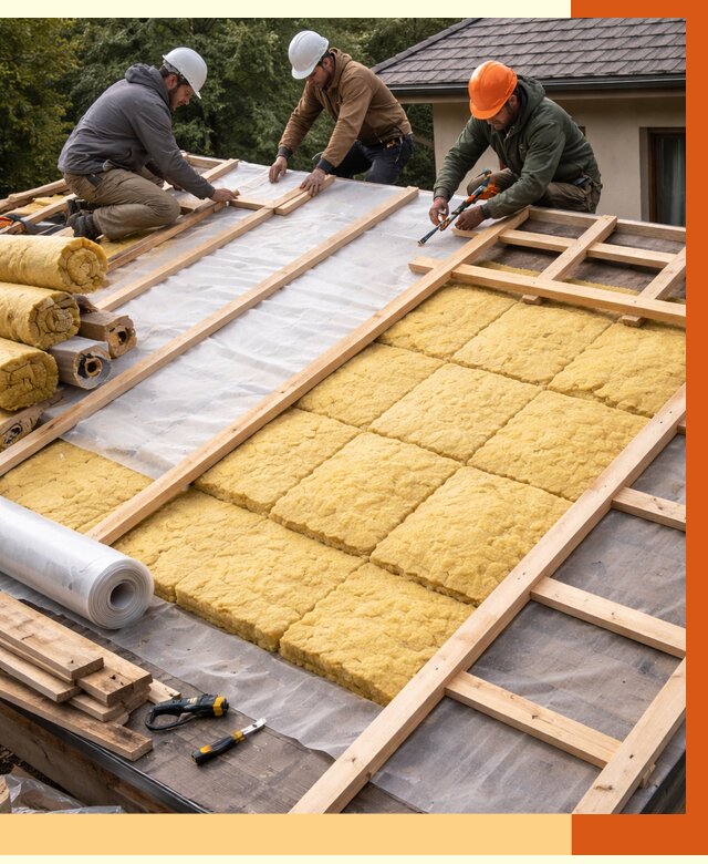 Утепление скатной крыши в Удомле от 1299 руб./м2 под ключ | ТепломастерДмл