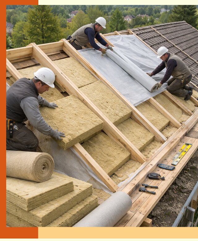 Утепление скатной крыши в Удомле качественно и надёжно