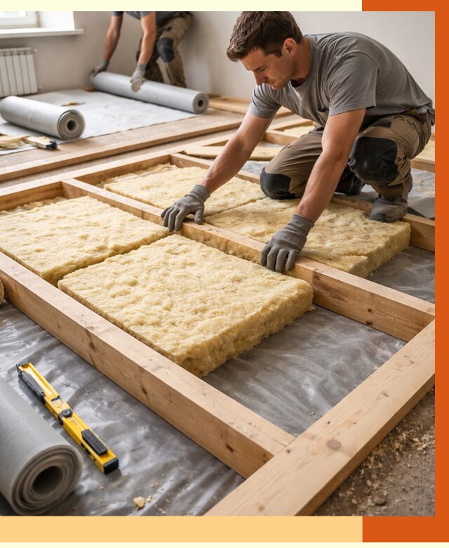 Утепление деревянного пола в Удомле от 1558 руб./м2 под ключ | ТепломастерДмл