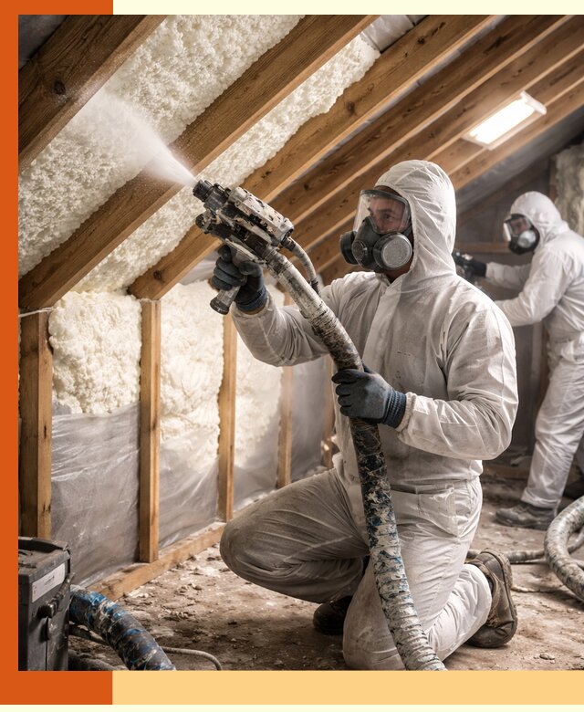 Утепление чердака пенополиуретаном (ППУ) в Удомле