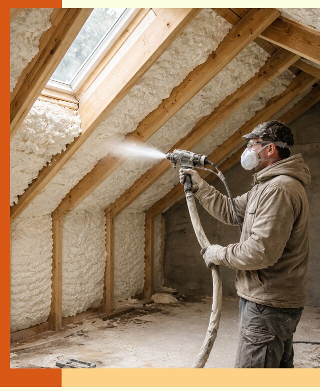 Утепление мансарды ППУ в Удомле быстро и надежно