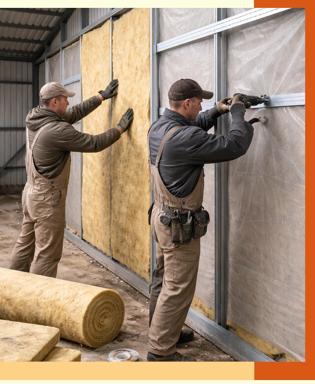 Утепление металлического ангара в Удомле от 4935 руб/м2 — услуги под ключ | ТепломастерДмл