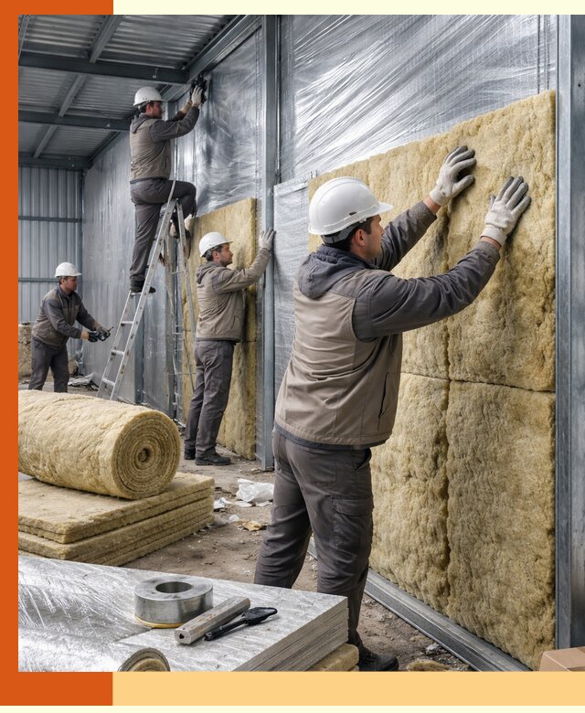 Утепление металлического склада в Удомле: теплоизоляция и герметизация