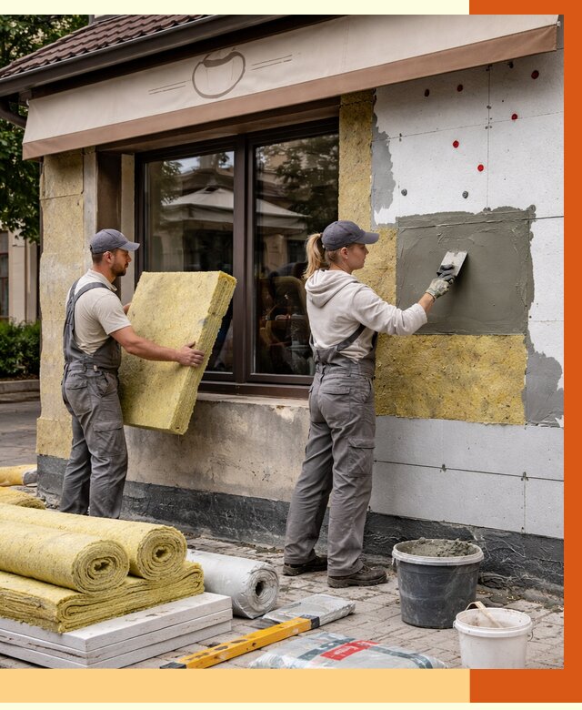 Утепление кафе в Удомле от 4363 руб/м2 — комплексно под ключ | ТепломастерДмл