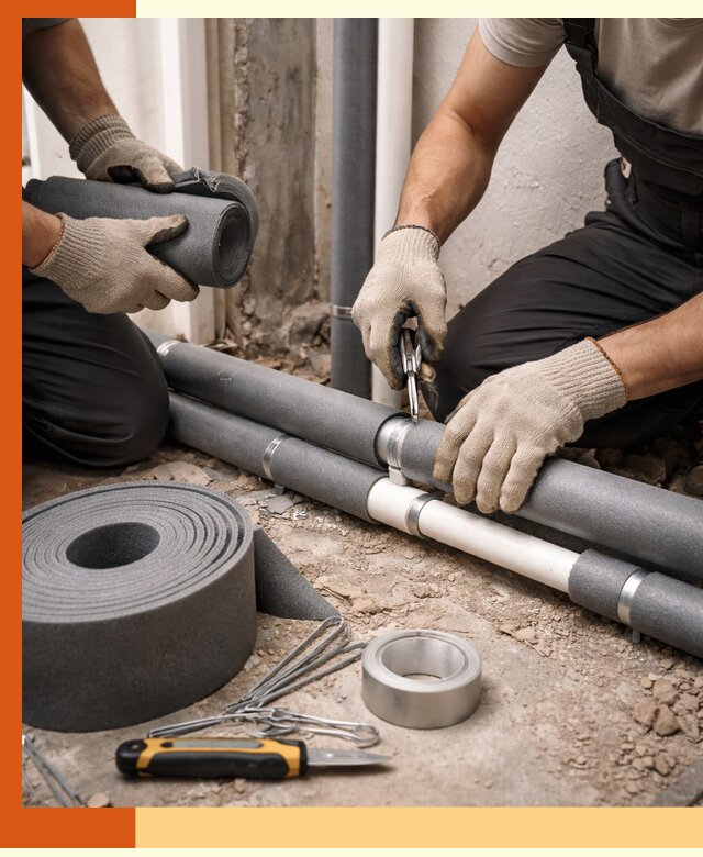 Утепление труб водоснабжения в Удомле — монтаж и защита сети