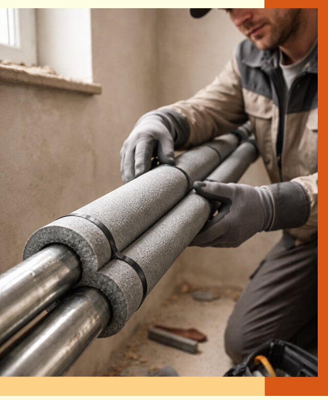 Утепление труб отопления в Удомле от 2961 руб. за м² — услуги под ключ | ТепломастерДмл