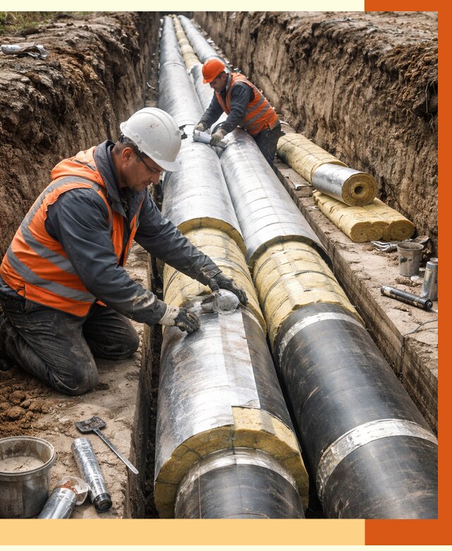 Утепление теплотрассы в Удомле от 4675 руб./м2 — ппу и комплексная изоляция | ТепломастерДмл