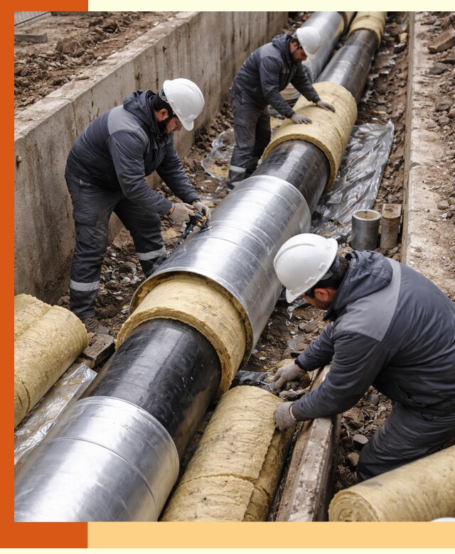 Утепление теплотрассы в Удомле: утеплительные работы и материалы