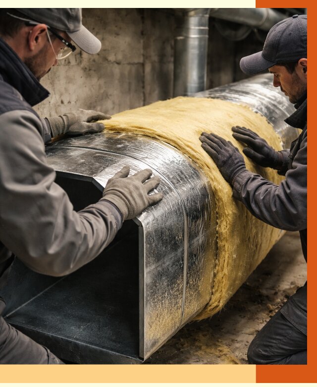 Утепление воздуховодов в Удомле от 4363 руб. — теплоизоляция вентиляции | ТепломастерДмл