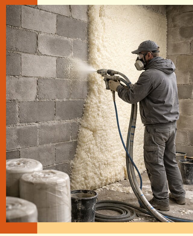 Утепление блочной стены ППУ в Удомле качественно и надёжно