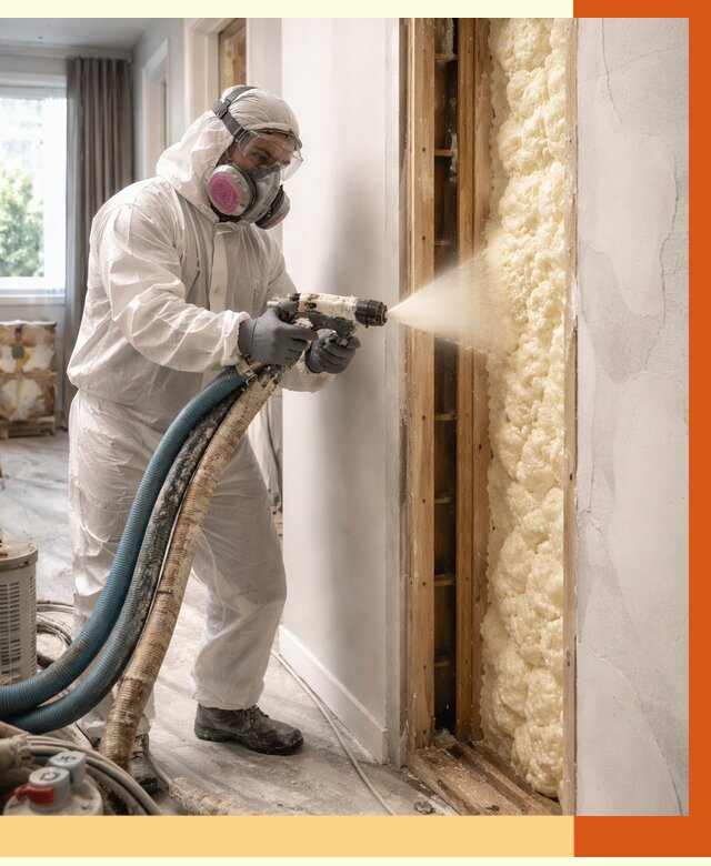 Межстеновое утепление ППУ в Удомле от 2857 руб/м2 — межстенное утепление под ключ | ТепломастерДмл