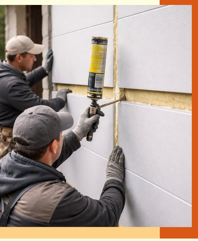 Утепление сэндвич панелей ППУ в Удомле от 4363 руб. за м2 | ТепломастерДмл