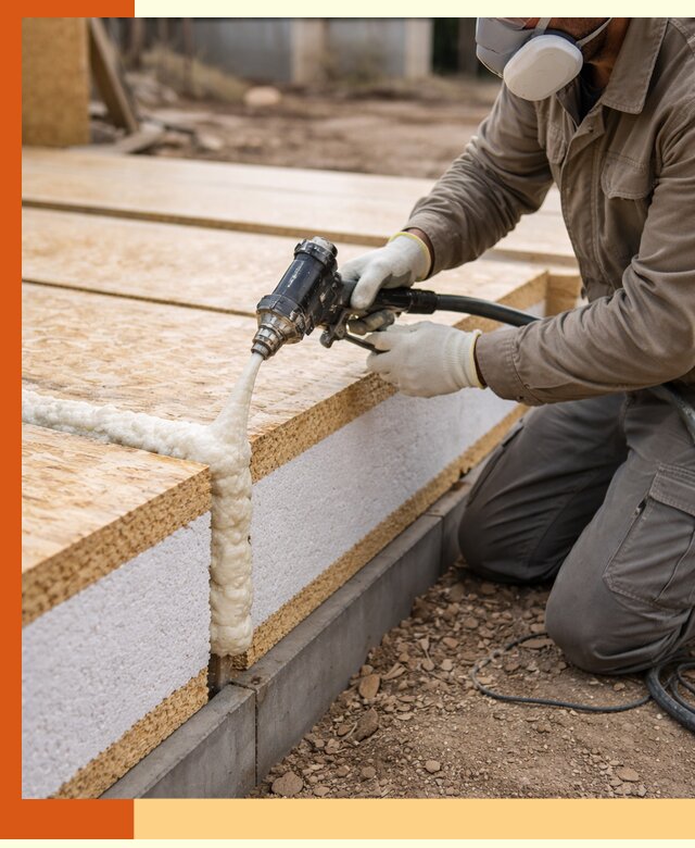 Утепление СИП-панелей пенополиуретаном (ППУ) в Удомле