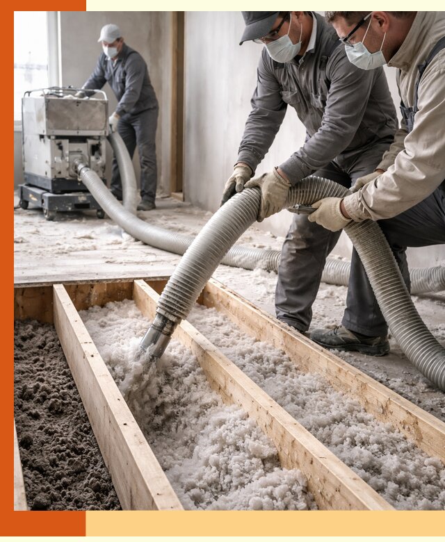 Заполнение полостей межэтажного перекрытия в Удомле эффективно и герметично