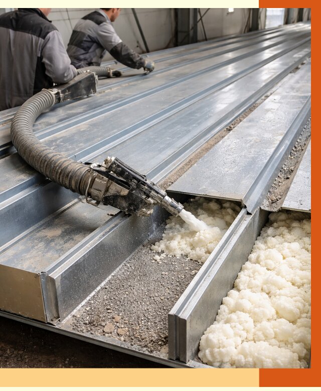 Заполнение пустот кровельных панелей в Удомле от 7480 руб. под ключ | ТепломастерДмл