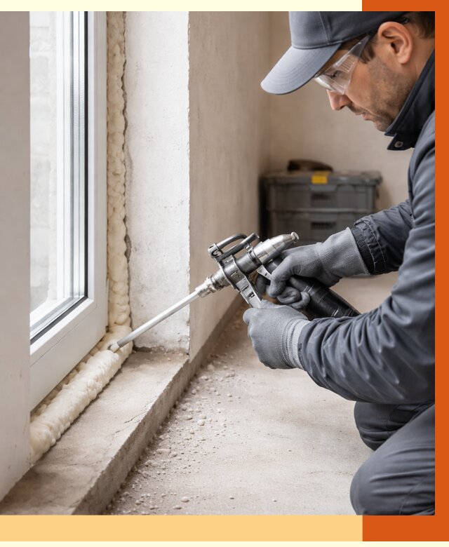 Герметизация стыков ППУ в Удомле от 1714 руб. за м2 — утепление примыканий под ключ | ТепломастерДмл