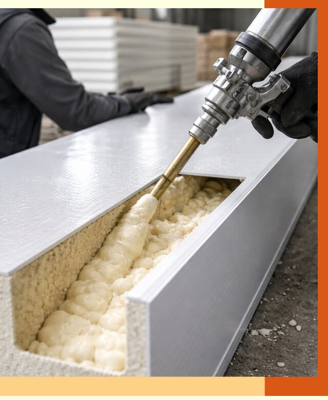 Заполнение пустот холодильных панелей в Удомле от 7792 руб. | ТепломастерДмл