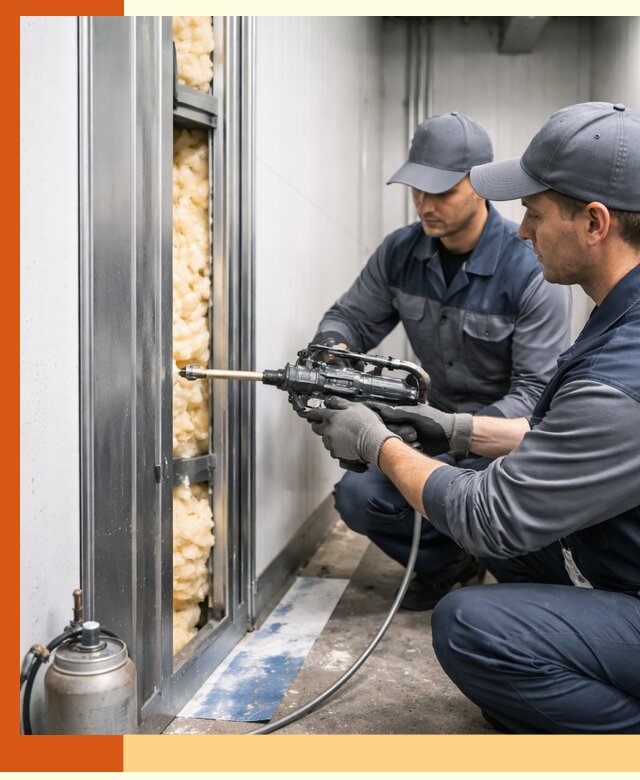 Заполнение пустот холодильных панелей в Удомле специализированной пеной