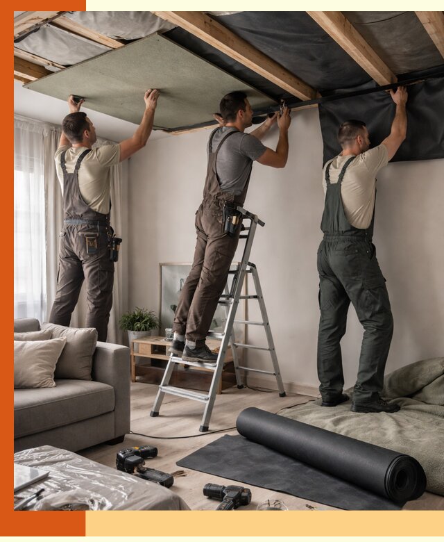 Шумоизоляция потолка в Удомле — профессиональное устранение шумов