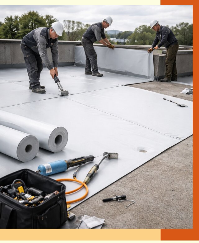 Гидроизоляция мембранной кровли в Удомле от 7792 руб./м² — профессионально | ТепломастерДмл