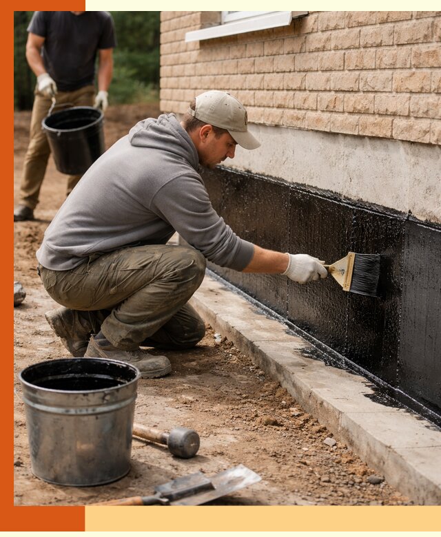 Гидроизоляция цоколя домов и зданий в Удомле эффективными методами