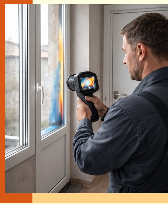 Тепловизионное обследование окон и дверей в Удомле