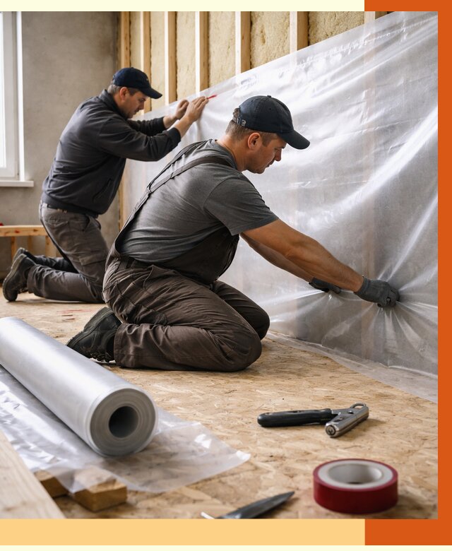 Монтаж пароизоляции в Удомле от 2597 руб. — установка и укладка под ключ | ТепломастерДмл